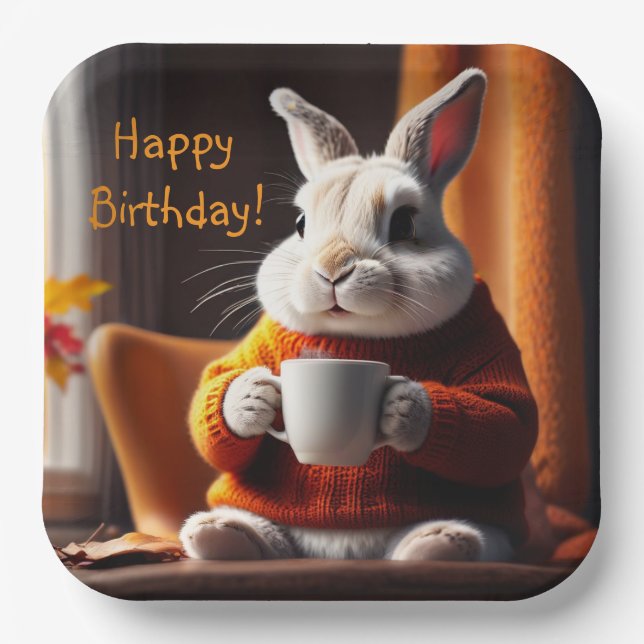 Cosy Bunny Paper Plate (Front)