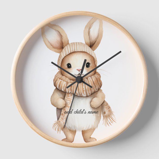 Cosy Bunny Wall Clock (Front)