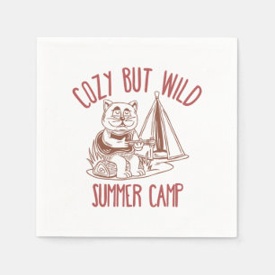 Cosy But Wild Summer Camp– Vintage Cat Napkin