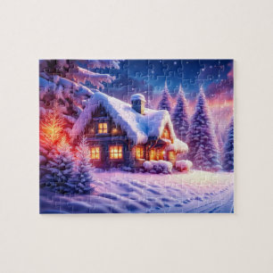 Cosy Cabin At Winter Wonderland Jigsaw Puzzle