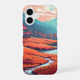 Cosy Cabin by the Autumn Stream_iphone case 