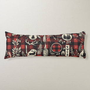 Cosy Cabin Comfort – Red & Black Buffalo Plaid Body Cushion