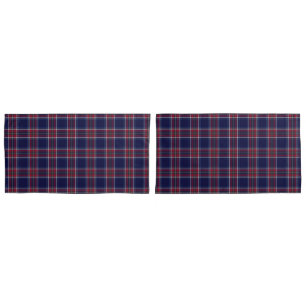 Cosy Cabin Decor, Classic Plaid in Navy and Red Pillowcase