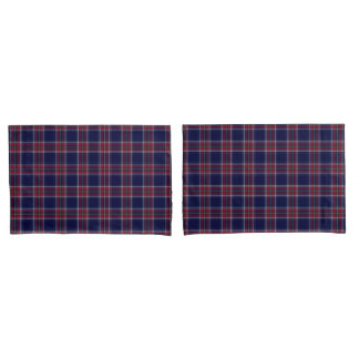 Cosy Cabin Decor, Classic Plaid in Navy and Red Pillowcase