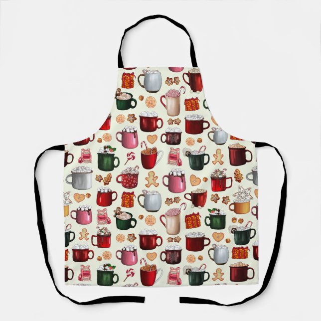 Cosy Cabin Hot Cocoa and Winter Treats Apron (Front)