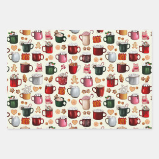 Cosy Cabin Hot Cocoa and Winter Treats Wrapping Paper Sheet
