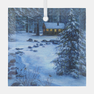 "Cosy Cabin in the Snow" Ornament