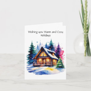 Cosy Cabin Personalised Greeting Card