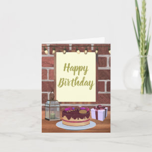 Cosy Cafe and Cake Birthday Card
