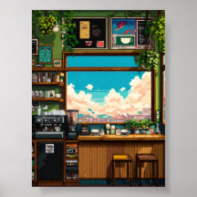Cosy Cafe Window Pixel art