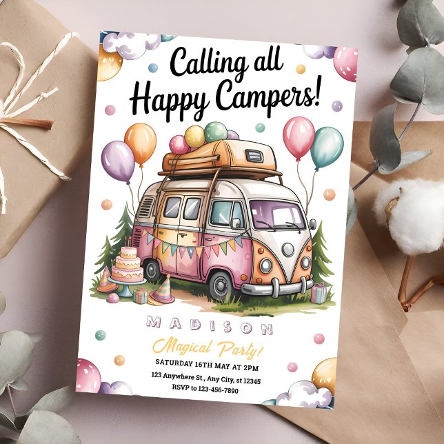 Cosy Camper Celebration Invitation (Creator Uploaded)