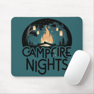 Cosy Campfire Nights Rustic Outdoor Adventure Mouse Pad