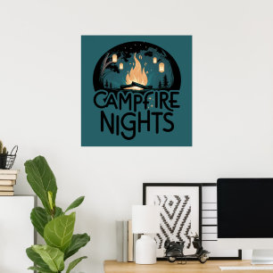 Cosy Campfire Nights Rustic Outdoor Adventure Poster