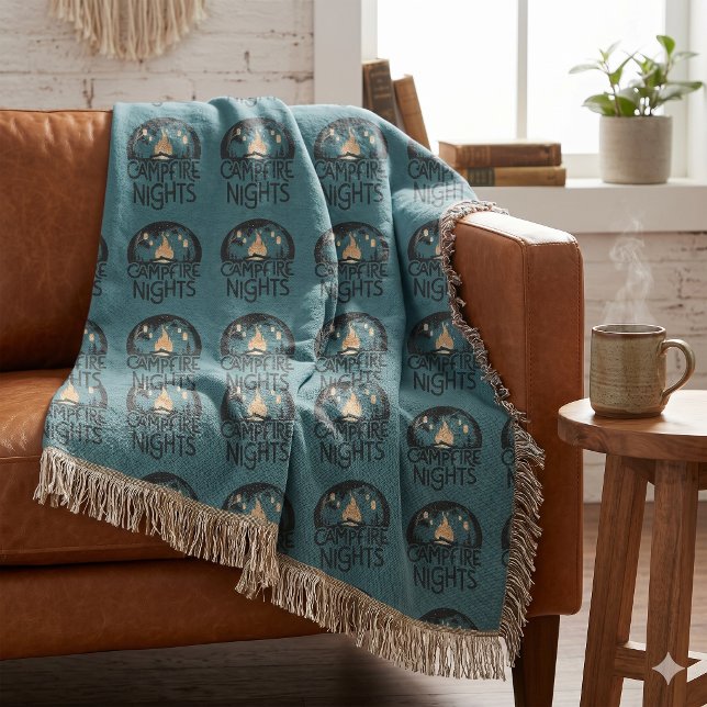 Cosy Campfire Nights Rustic Outdoor Adventure Throw Blanket (Cozy Campfire Nights Rustic Outdoor Adventure Throw Blanket)