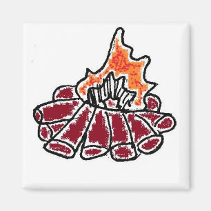 Cosy Campfire Outdoor Camping Cartoon Magnet