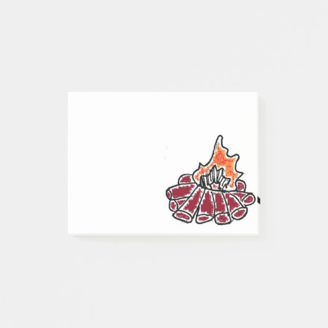 Cosy Campfire Outdoor Camping Cartoon Post-it Notes (Front)