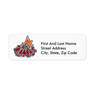 Cosy Campfire Outdoor Camping Cartoon Return Address Label