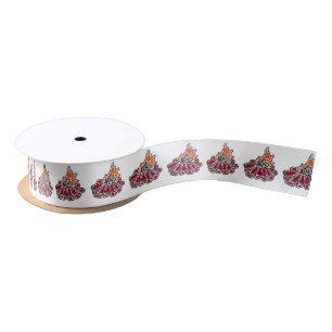 Cosy Campfire Outdoor Camping Cartoon Satin Ribbon