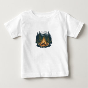 Cosy Campfire Sketch Baby T-Shirt