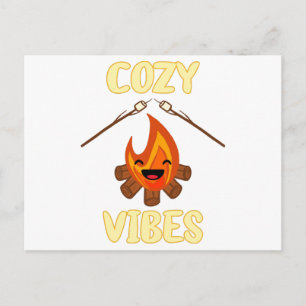Cosy Campfire Vibes Roasting Marshmallows for Smor Holiday Postcard