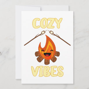 Cosy Campfire Vibes Roasting Marshmallows for Smor Invitation