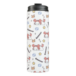 Cosy Cancer Constellation Bunny & Crab Zodiac Thermal Tumbler