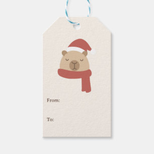 Cosy Capybara Christmas Gift Tags