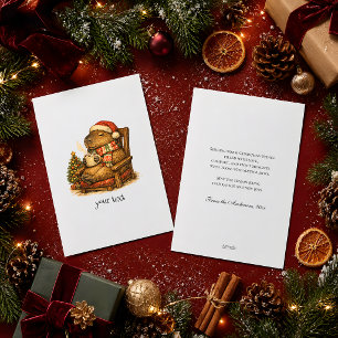 Cosy Capybara Christmas Hot Cocoa Retro Gift Holiday Card