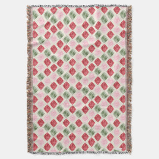 Cosy Cardinal Christmas Diamond Plaid Throw Blanke Blanket