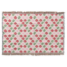 Cosy Cardinal Christmas Diamond Plaid Throw Blanke