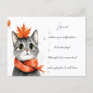 Cosy Cat in a Scarf Postcard