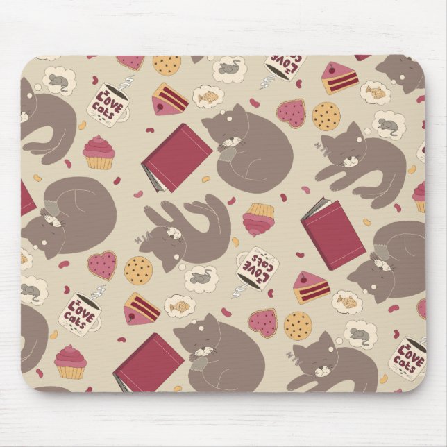 Cosy Cat Lovers Collage Mouse Pad (Front)