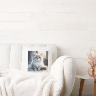 “Cosy Catnap – Cute Kitty Throw Pillow” Cushion