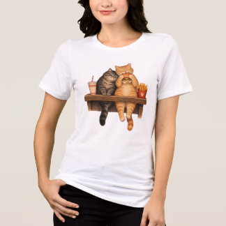 Cosy Cats Burger Time Tri-Blend Shirt