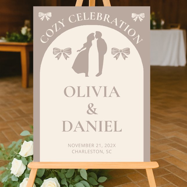 Cosy Celebration | Minimalist Fall Wedding Acrylic Sign (Creator Uploaded)