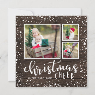 Cosy Cheer | Holiday Photo Collage Square Card