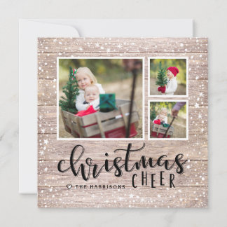 Cosy Cheer | Holiday Photo Collage Square Card