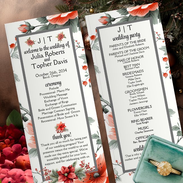 Cosy & Chic Christmas Themed Wedding Program  (Creator Uploaded)