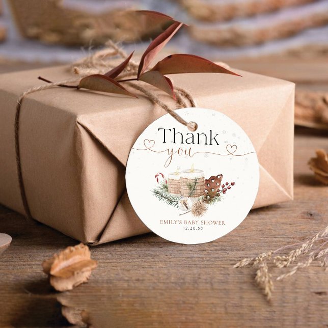 Cosy Christmas Baby Shower Favour Tag (Creator Uploaded)