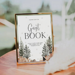 Cosy Christmas Baby Shower Guest Book Sign