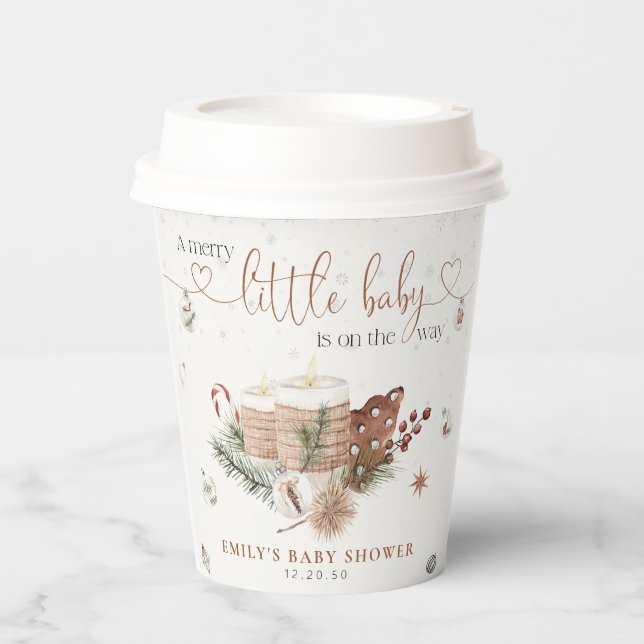 Cosy Christmas Baby Shower Paper cup (Front)