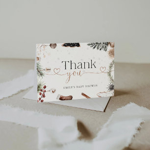Cosy Christmas Baby Shower Thank You Card