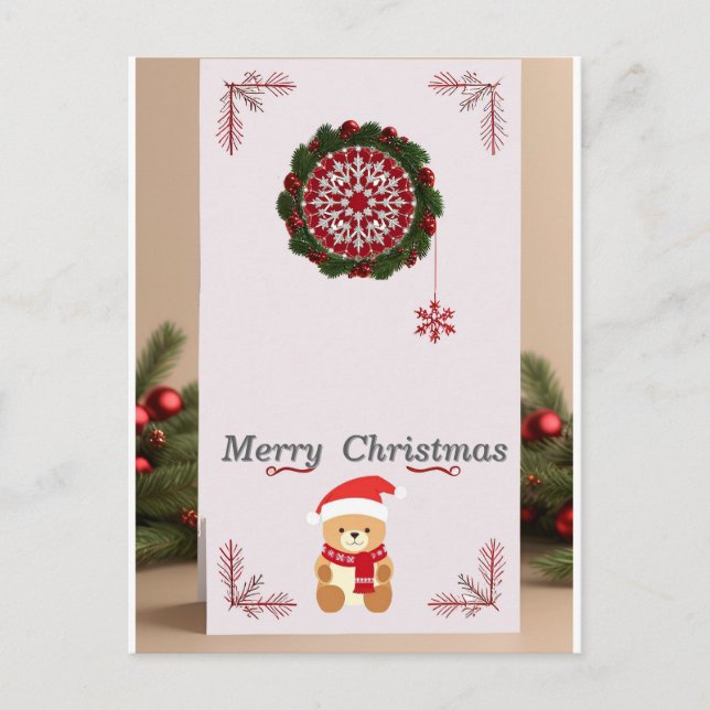 ❄️ Cosy Christmas Bear Frame Magic ✨ Festive Holid Postcard (Front)