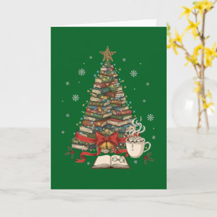 Cosy Christmas Book Tree for Readers & Bookworms Card