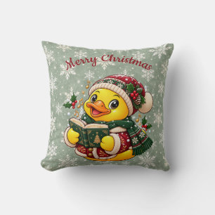 Cosy Christmas Caroler Rubber Duck Decor Cushion