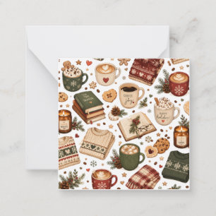 Cosy Christmas Coffee Winter Pattern Card