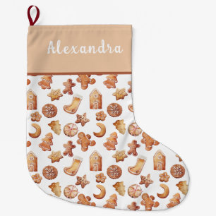 Cosy Christmas cookies Large Christmas Stocking
