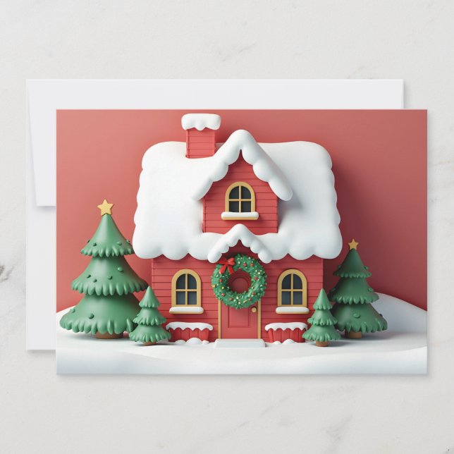 Cosy Christmas Cottage Card (Front)