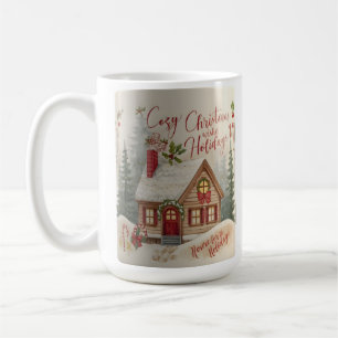 Cosy Christmas Cottage Mug – Watercolor Holiday Co