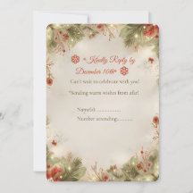 Cosy Christmas Cottage RSVP Card – Watercolor Wint